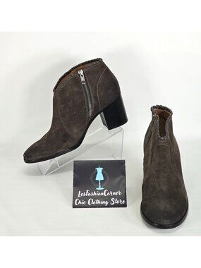 Frye Women's Smokey Gray Suede Nora Whipstiched  Ankle Bootie Size 9.5 180